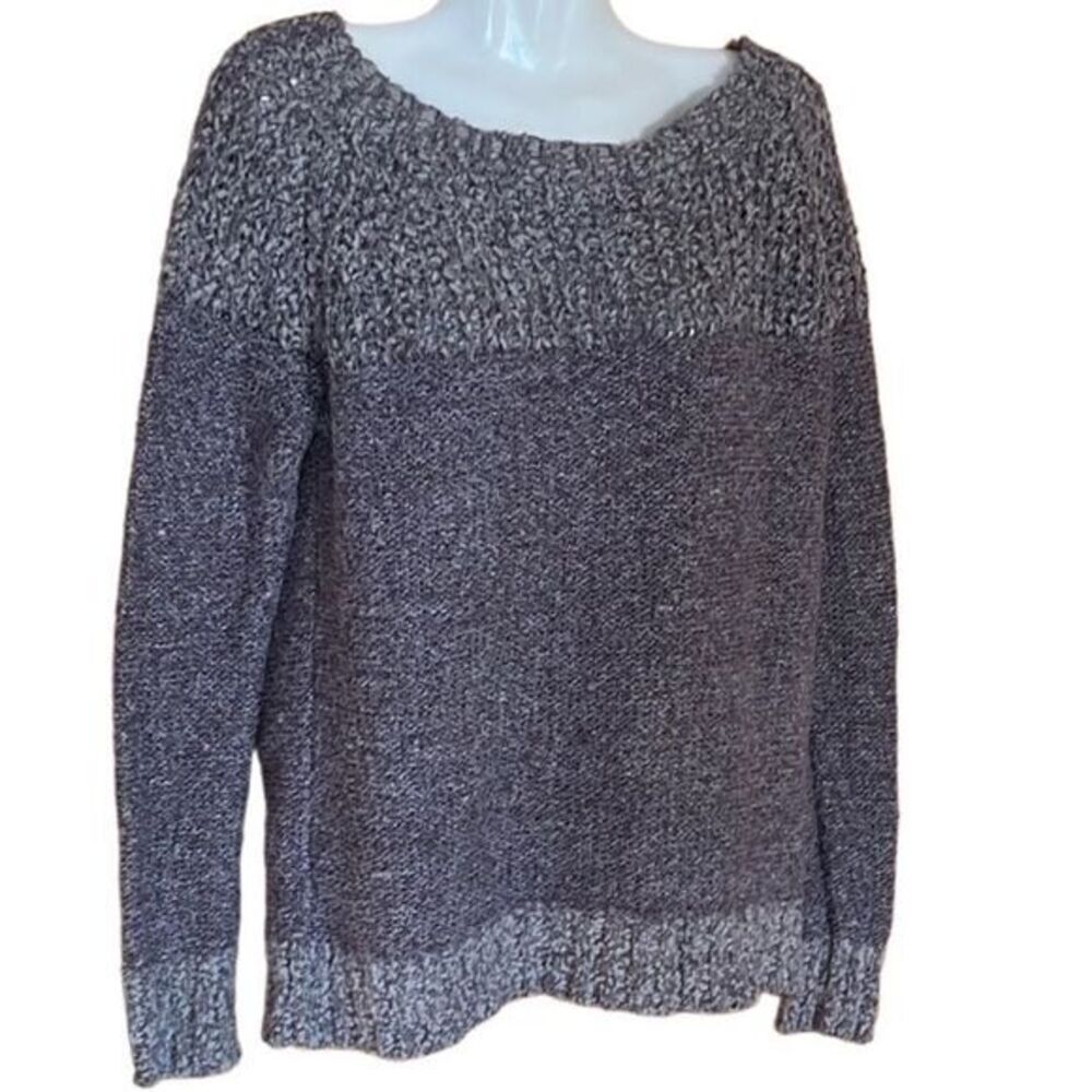Fate Womens Sweater XSP Clairina Contrast Colorblock‎ Textured Pullover Purple